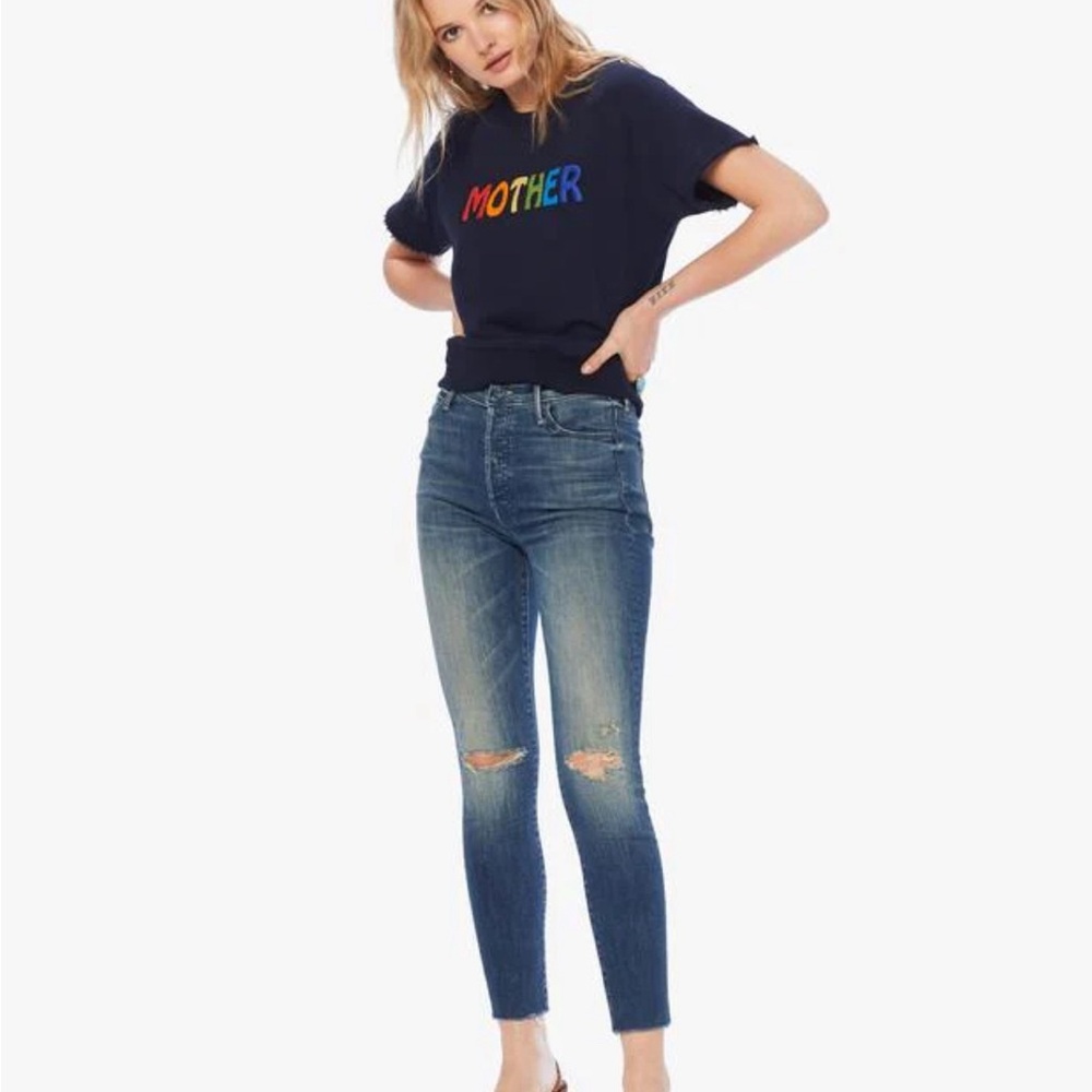 Mother Denim The Stunner Ankle Frey in Field of Dreams